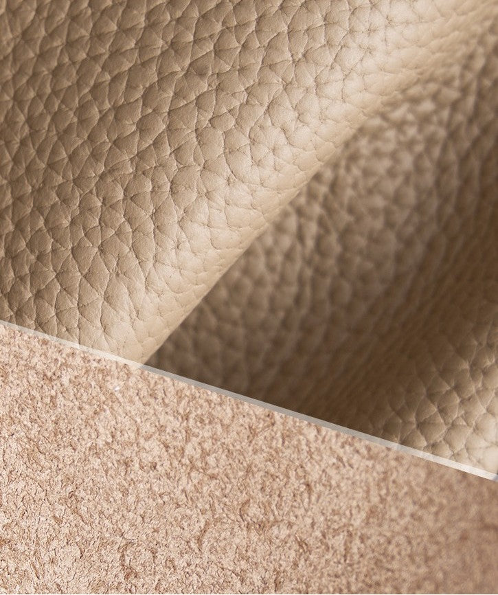 Close-up of the full grain cowhide used for the Haven bag