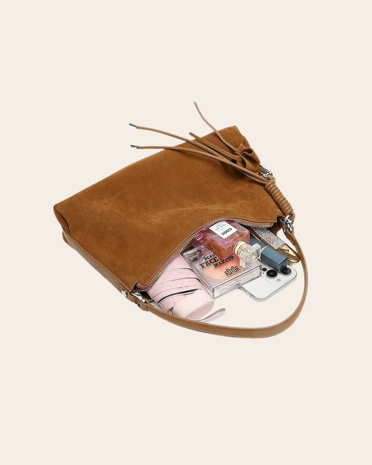 Hearth bag, interior with contents