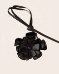 Bloom cowhide flower choker in black