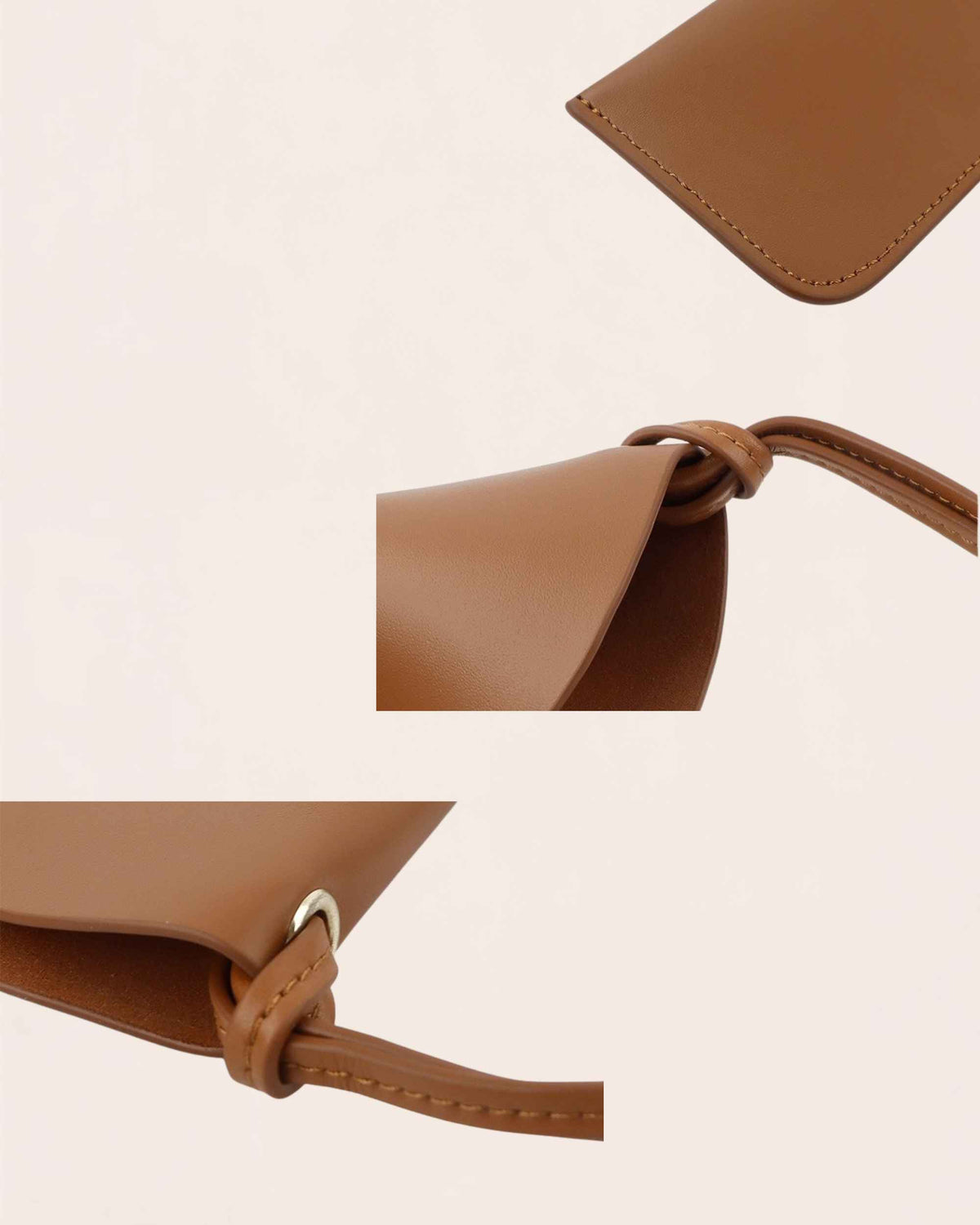 Keep cowhide glasses pouch with its neck cord