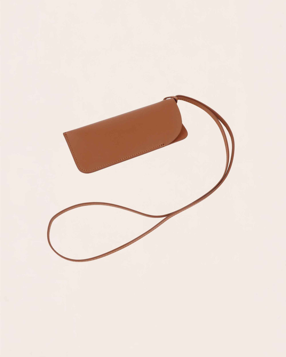 Keep cowhide glasses pouch in brown