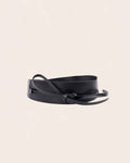 Knot cowhide wrap belt in black