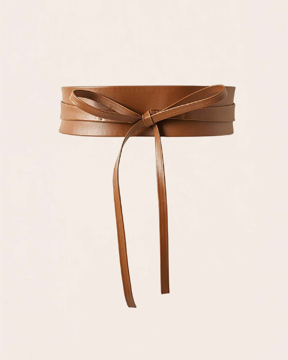 Knot cowhide wrap belt in brown