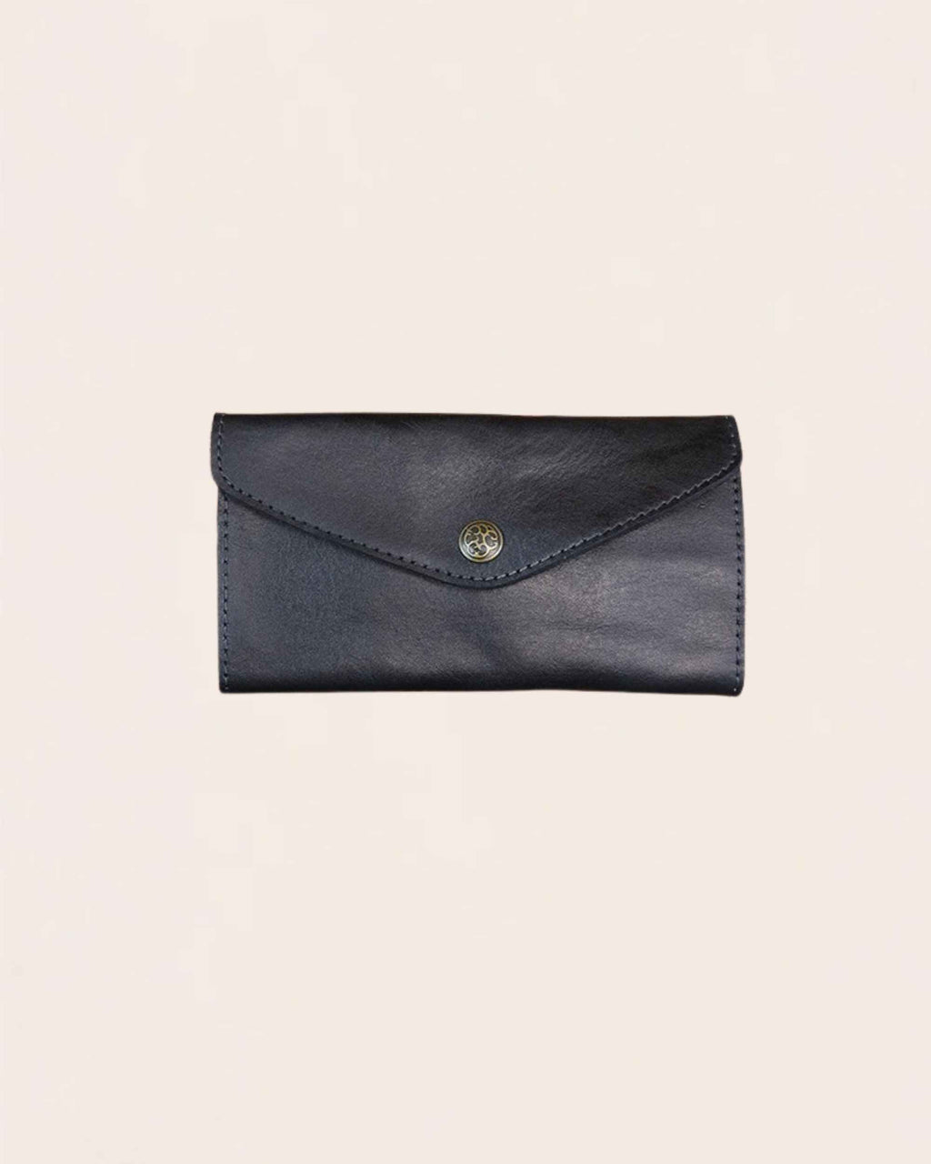 Tender cowhide phone wallet in black