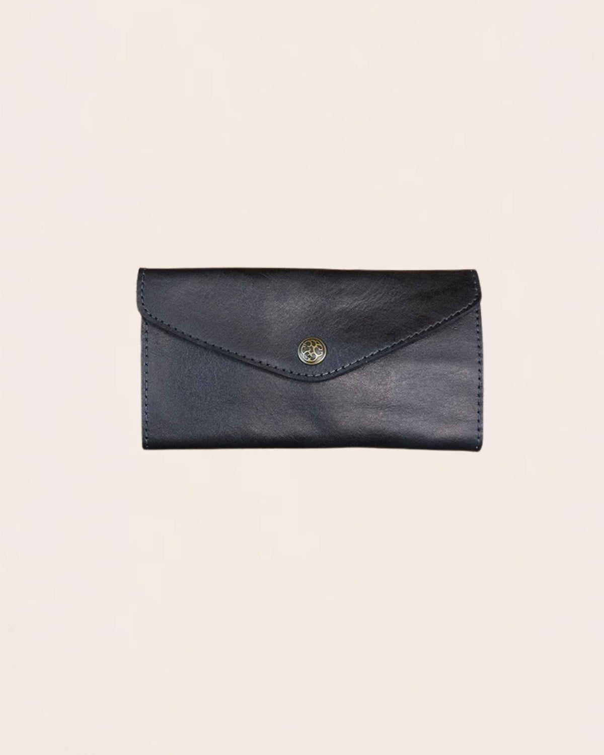 Tender cowhide phone wallet in black