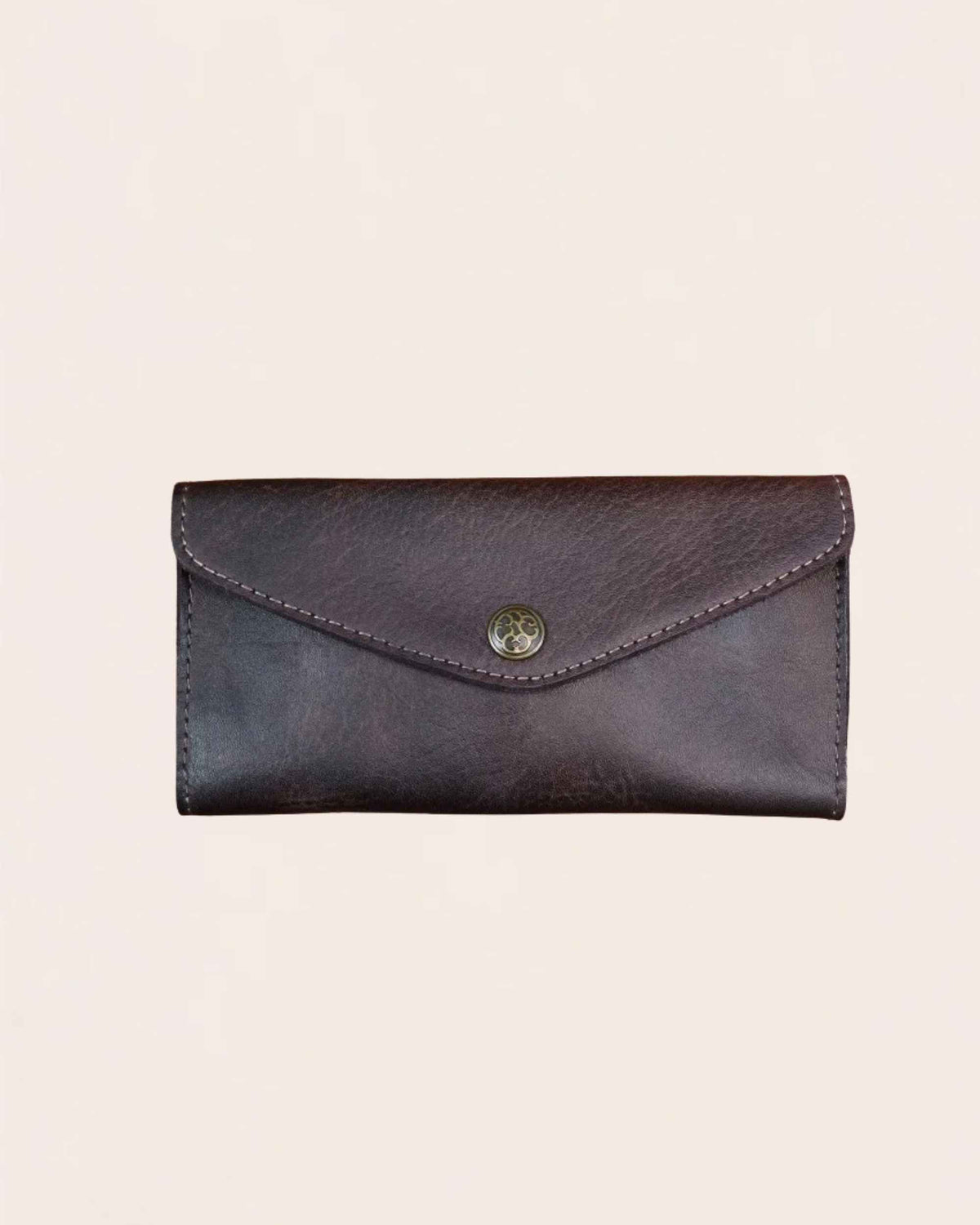 Tender cowhide phone wallet in dark coffee